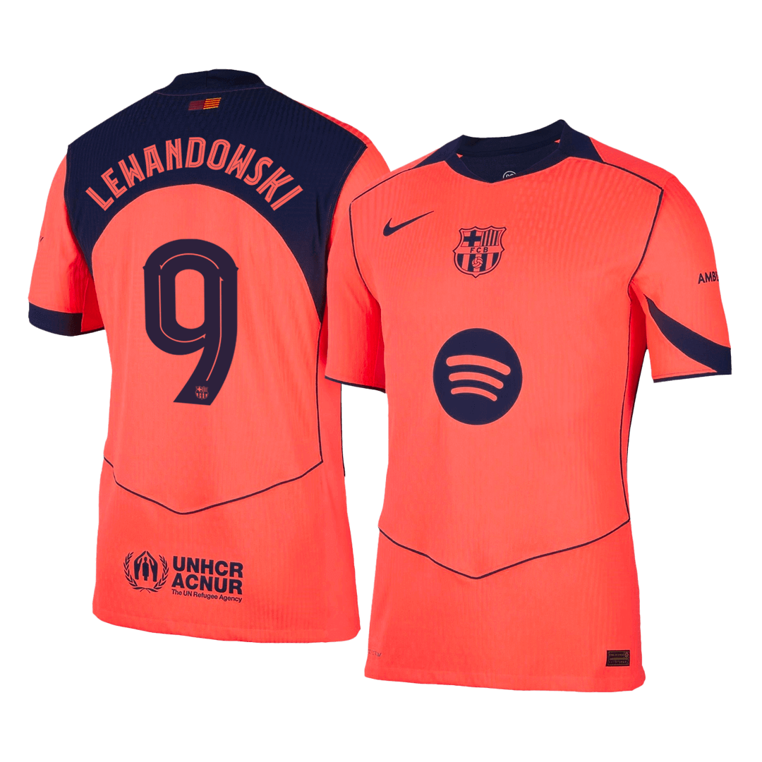Barcelona Tredjebanetrøje Spillerversion 2025/26 UCL LEWANDOWSKI #9
