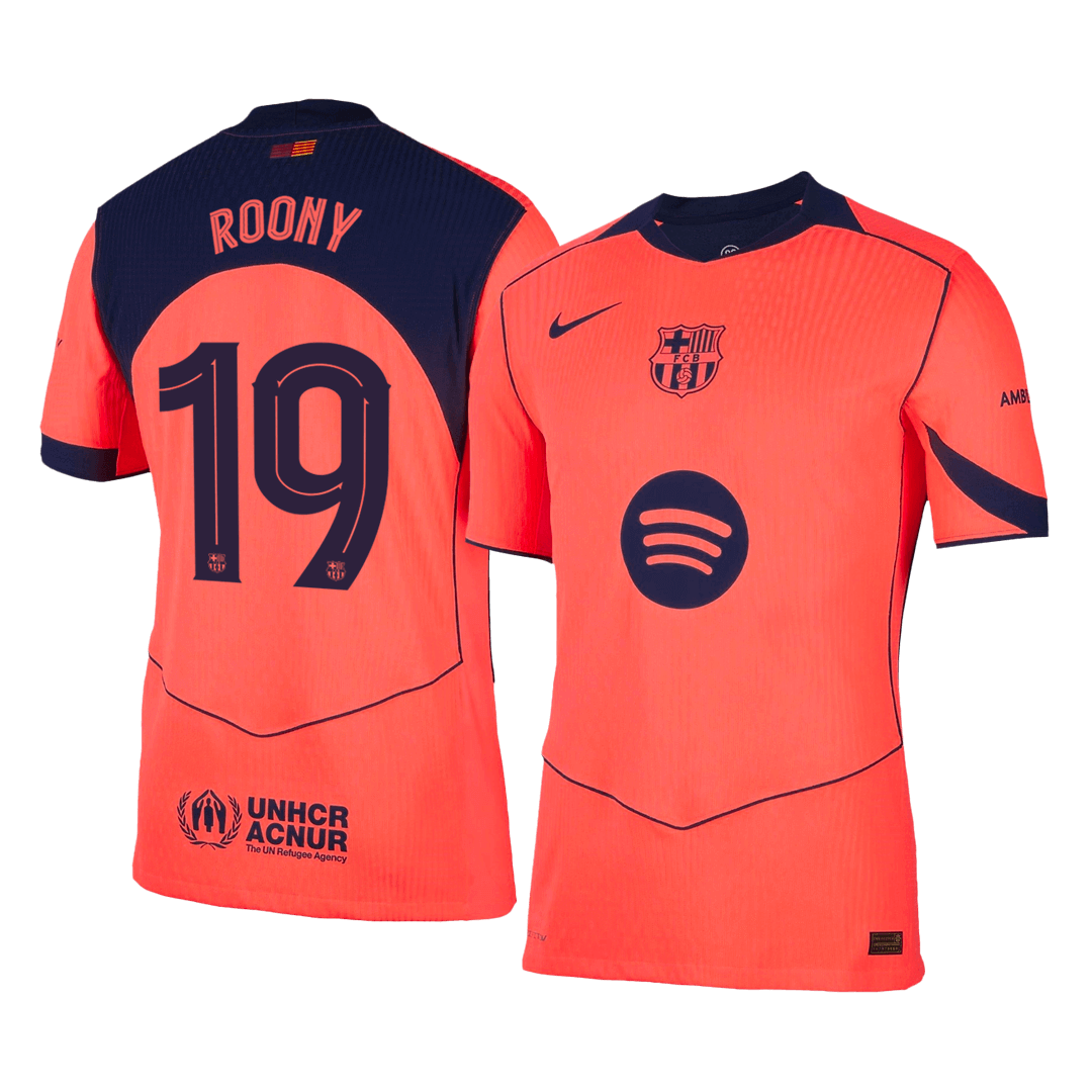 Barcelona Tredjebanetrøje Spillerversion 2025/26 UCL ROONY #19